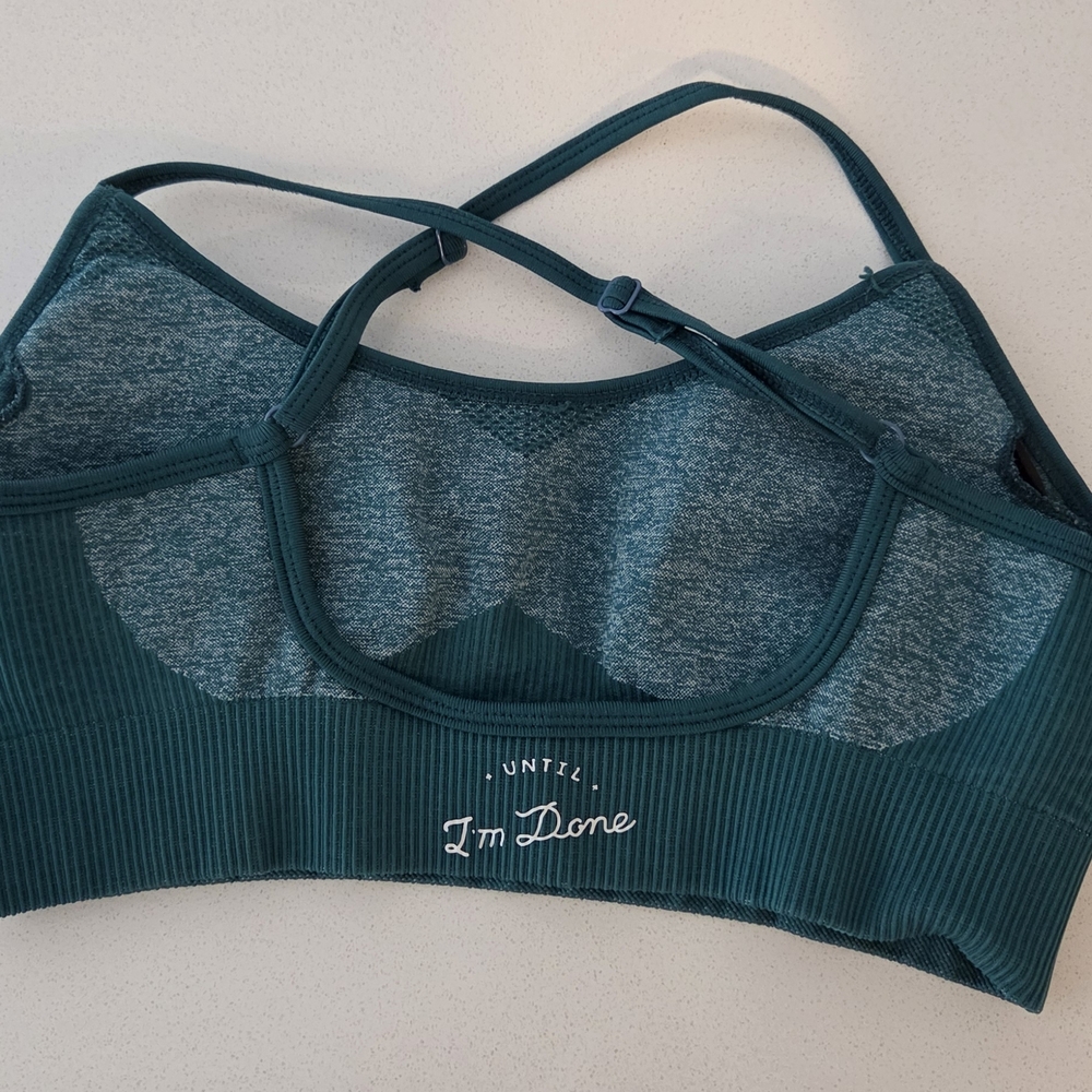Seamless Teal Green Convertible Support Sports Bra - Picture 2 of 3